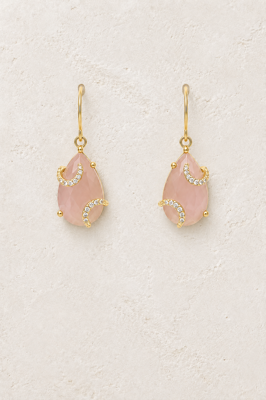 Luna Rose Quartz genuine gemstone earrings