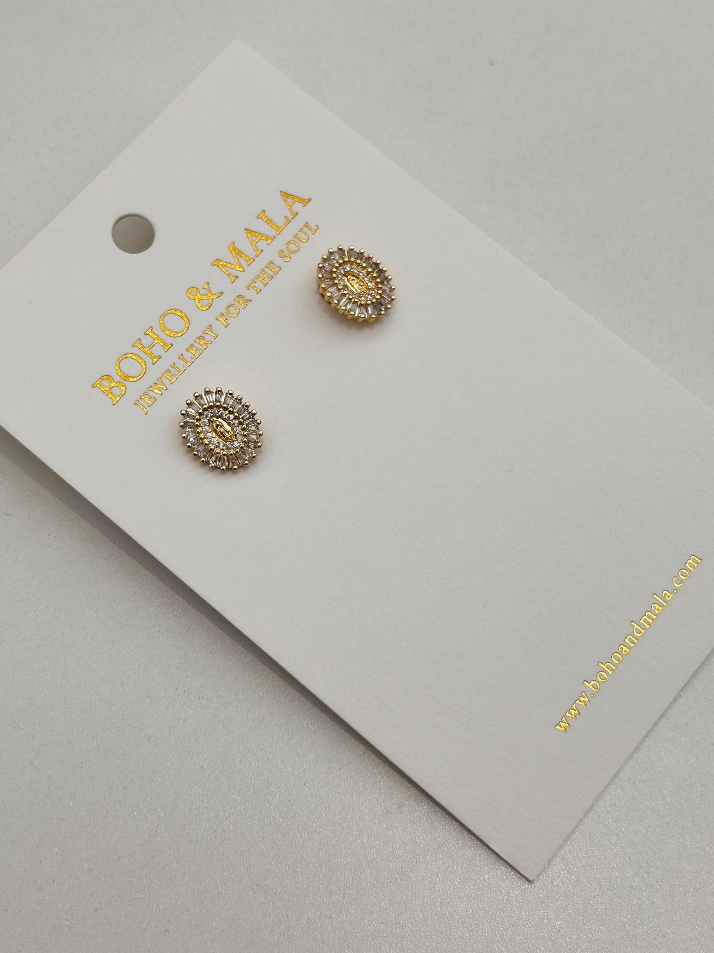 Mireya Crystal Halo Stud Earrings original photo