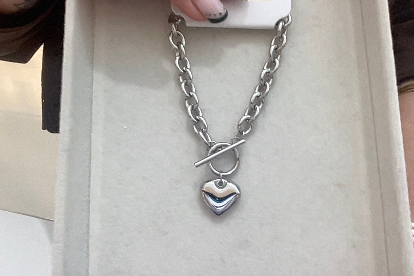 
                  
                    Amora Silver Heart Toggle Bracelet
                  
                