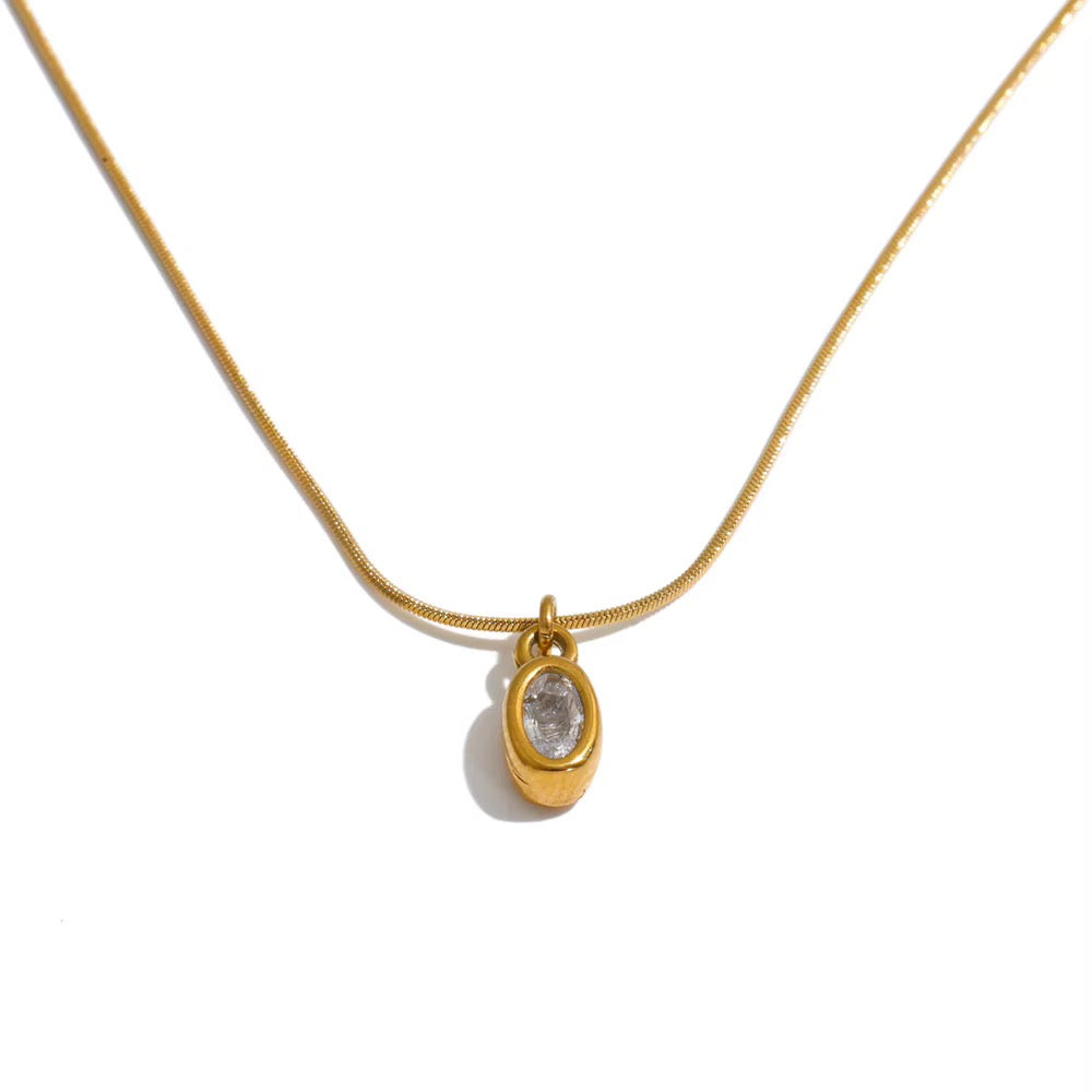 
                  
                    Gold oval bezel necklace original product photograph
                  
                