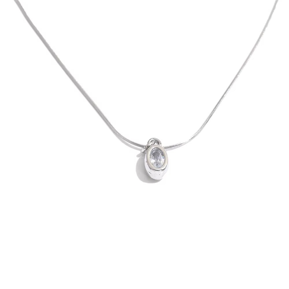 
                  
                    Silver oval bezel necklace original product photograph
                  
                