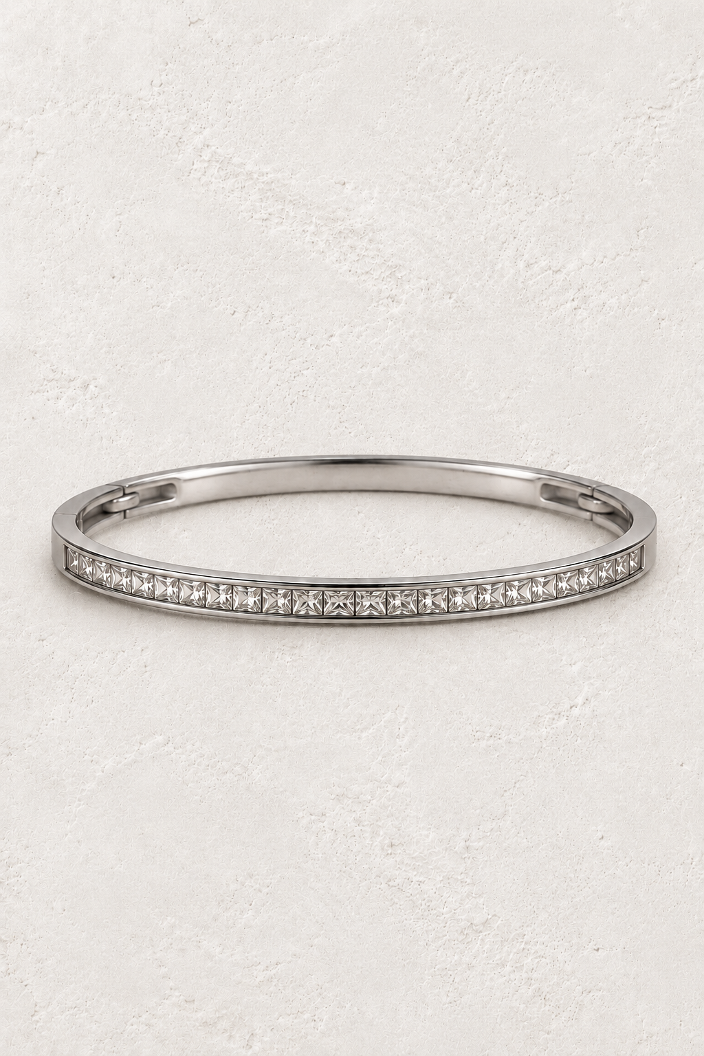 
                  
                    Roselle Silver Princess-Cut Crystal Bangle — approved off-white background 2:3 cover
                  
                