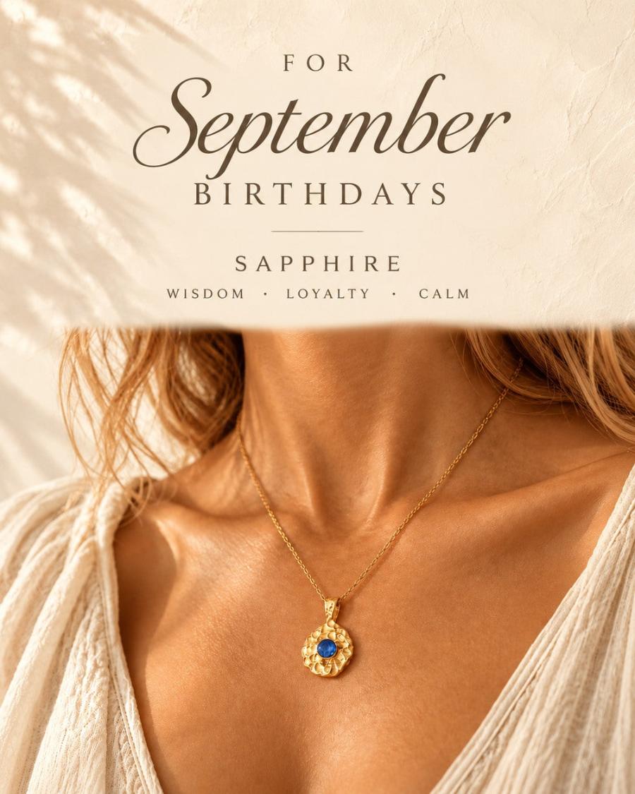 September birthdays sapphire necklace banner for mobile