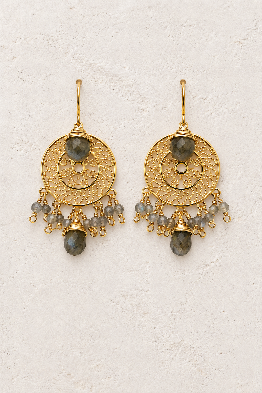 Soleil Labradorite genuine gemstone earrings