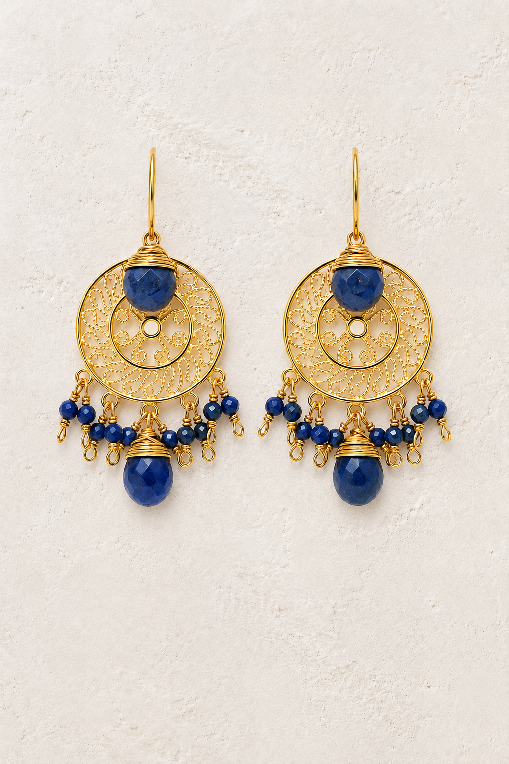 Soleil Lapis Lazuli genuine gemstone earrings