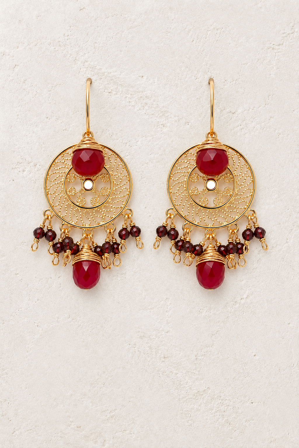 
                  
                    Soleil Red Jade genuine gemstone earrings
                  
                