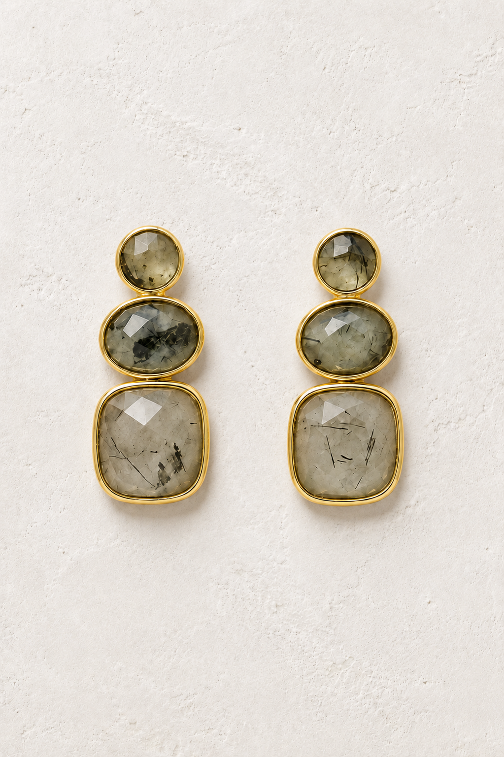 Solenne Prehnite genuine gemstone earrings