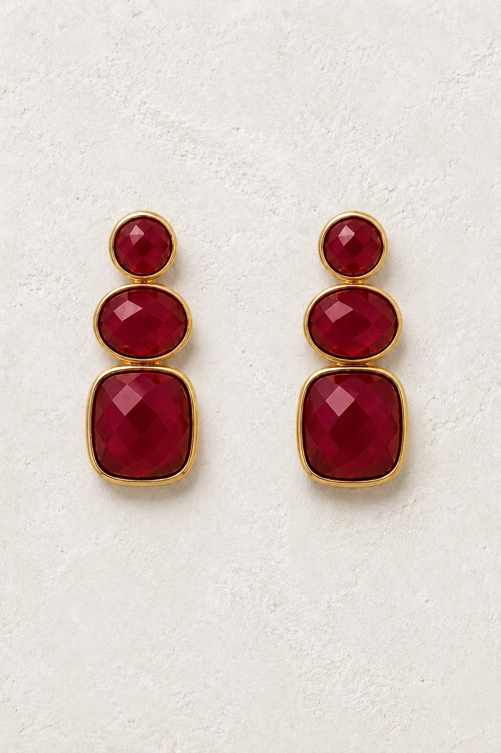Solenne Red Jade genuine gemstone earrings