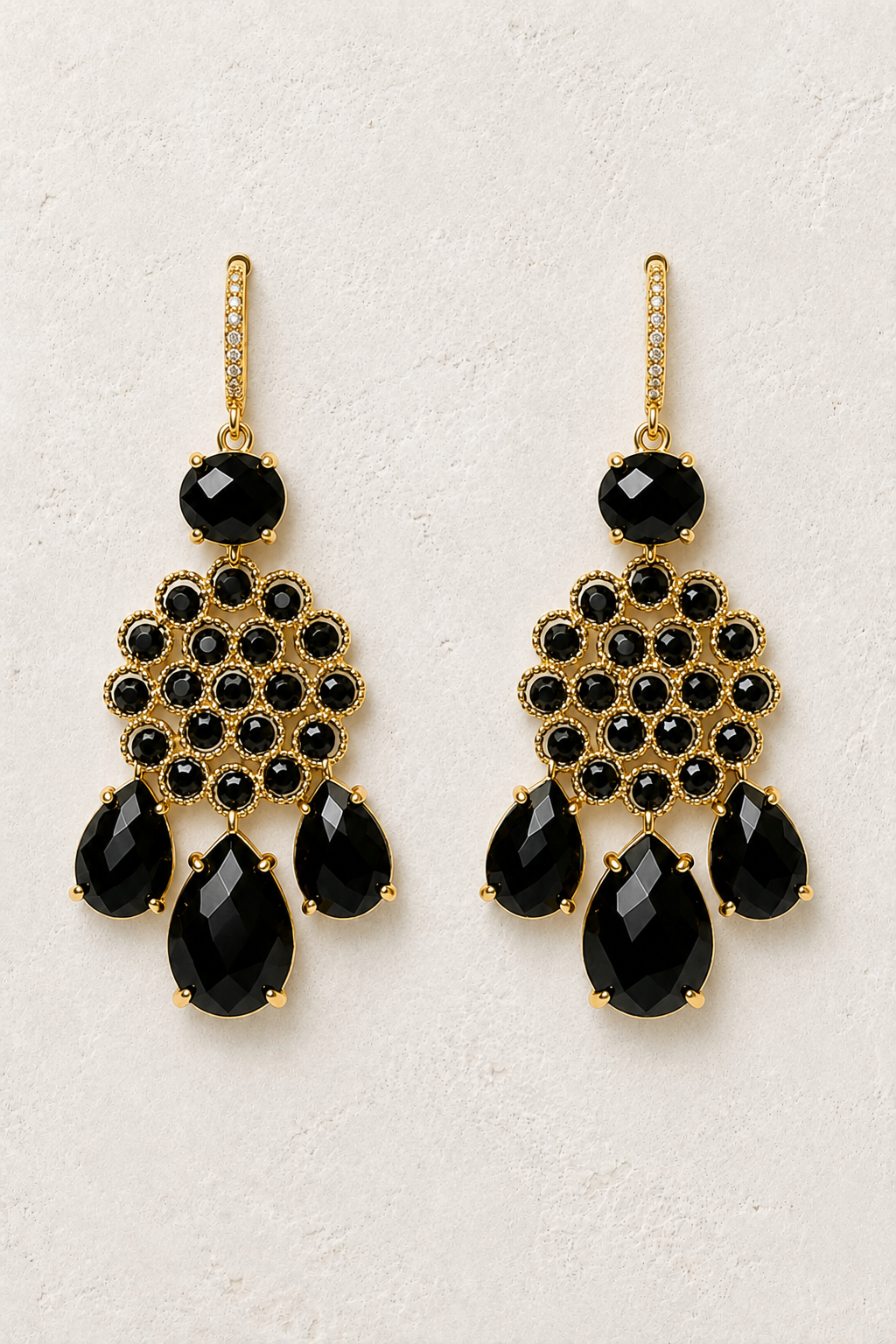 
                  
                    Soleya Black Obsidian genuine gemstone statement earrings
                  
                