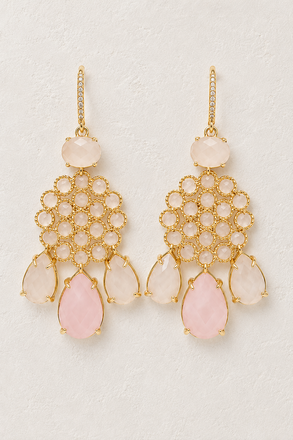 
                  
                    Soleya Rose Quartz genuine gemstone earrings
                  
                