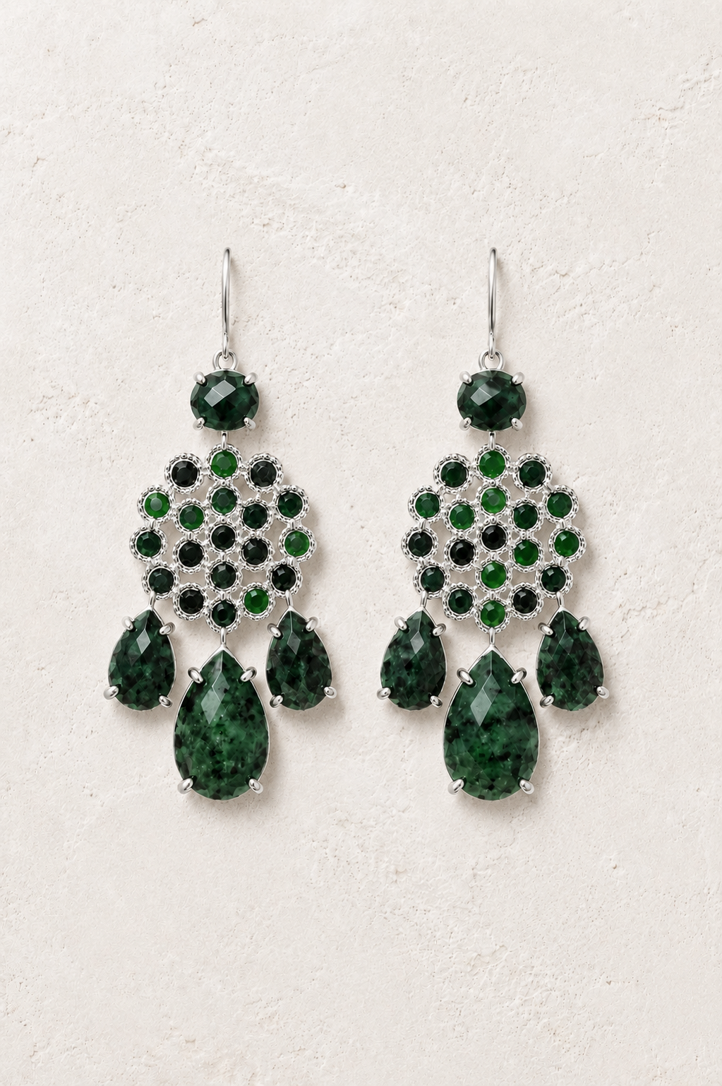 Soleya Silver African Turquoise genuine gemstone statement earrings