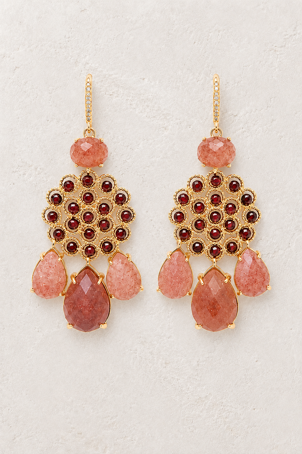 
                  
                    Soleya Strawberry Quartz genuine gemstone earrings
                  
                