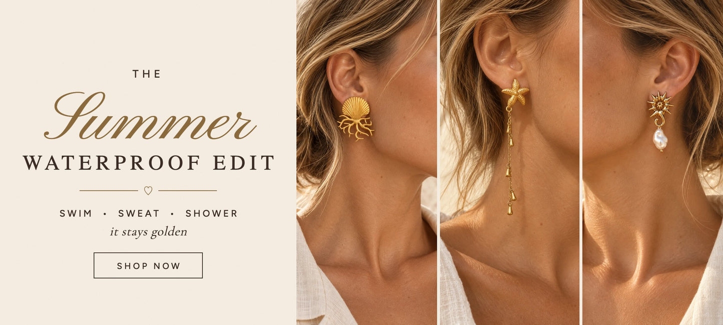 The Summer Waterproof Edit – waterproof gold earrings for swim, sweat and shower