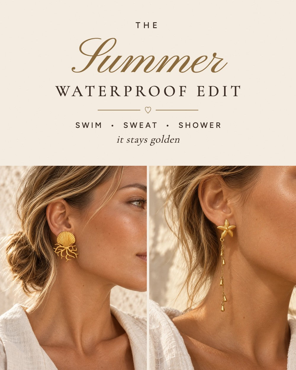 The Summer Waterproof Edit – waterproof gold earrings