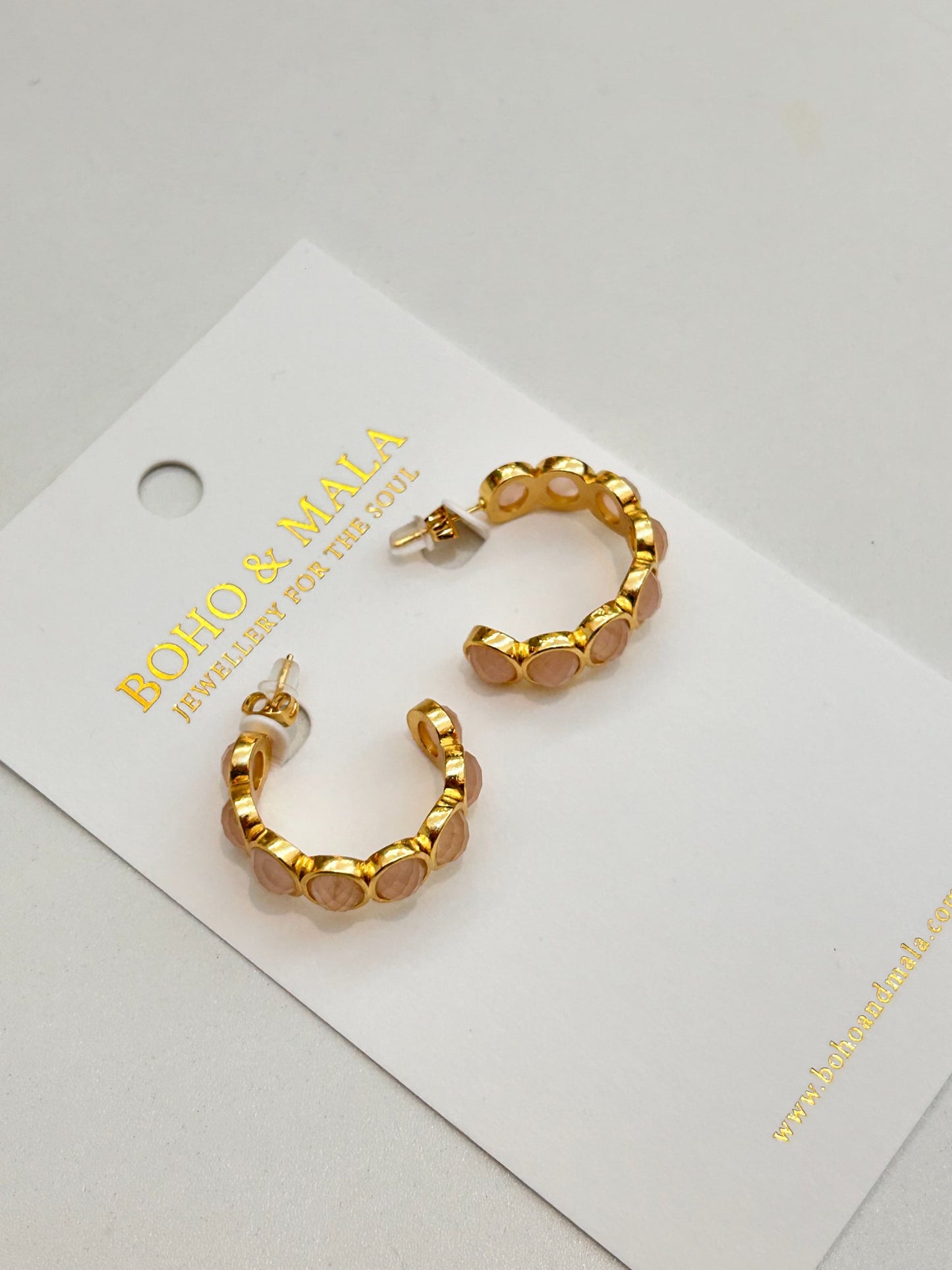 Sundara Rose Quartz Gemstone Hoops original product photo