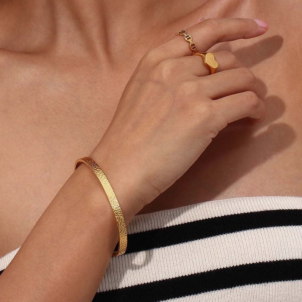 
                  
                    Classic Textured Gold Cuff – Boho & Mala jewellery
                  
                